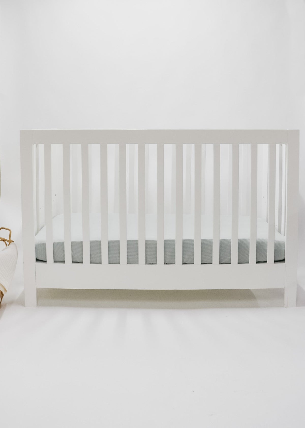 Seafoam Ribbed Crib Sheet — Little Mae & Co