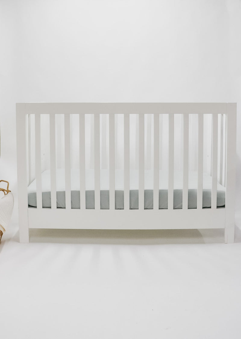 Seafoam Ribbed Crib Sheet — Little Mae & Co