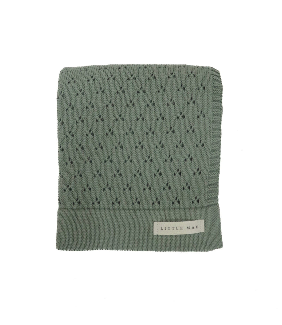 Mint Pointelle Knit Blanket — Little Mae & Co