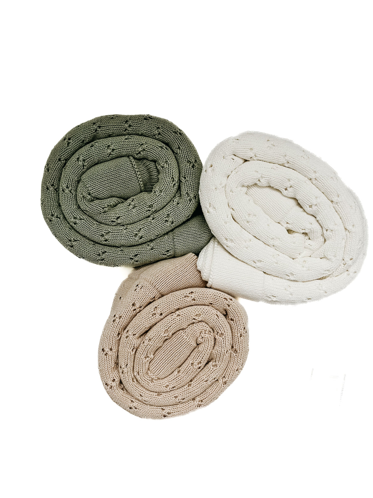 Mint Pointelle Knit Blanket — Little Mae & Co