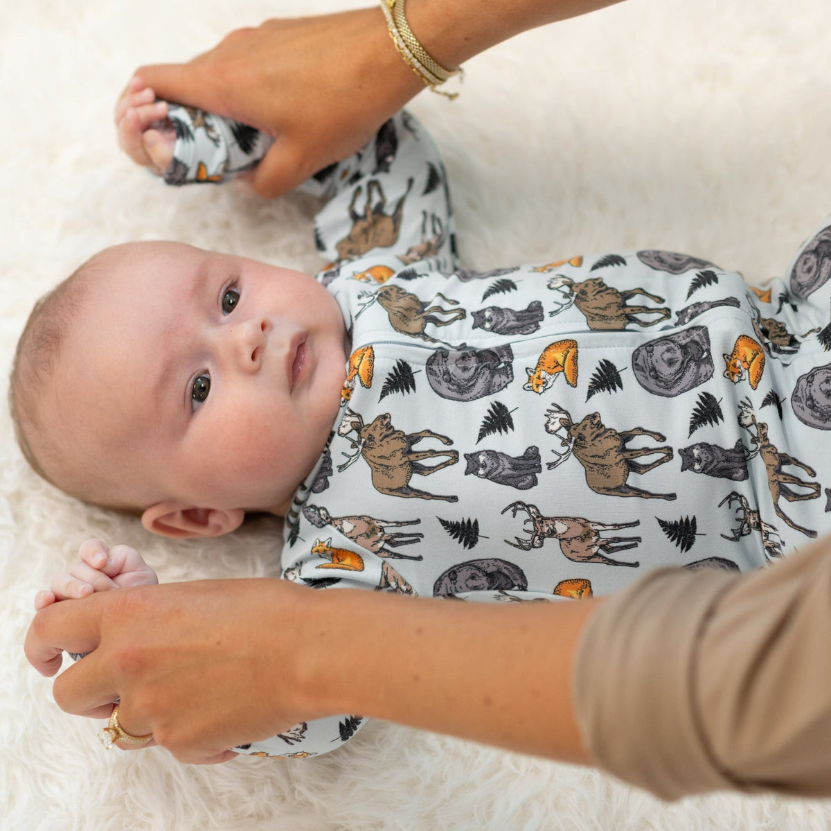 Into the Wild Zipper Footie — Sweet Bamboo
