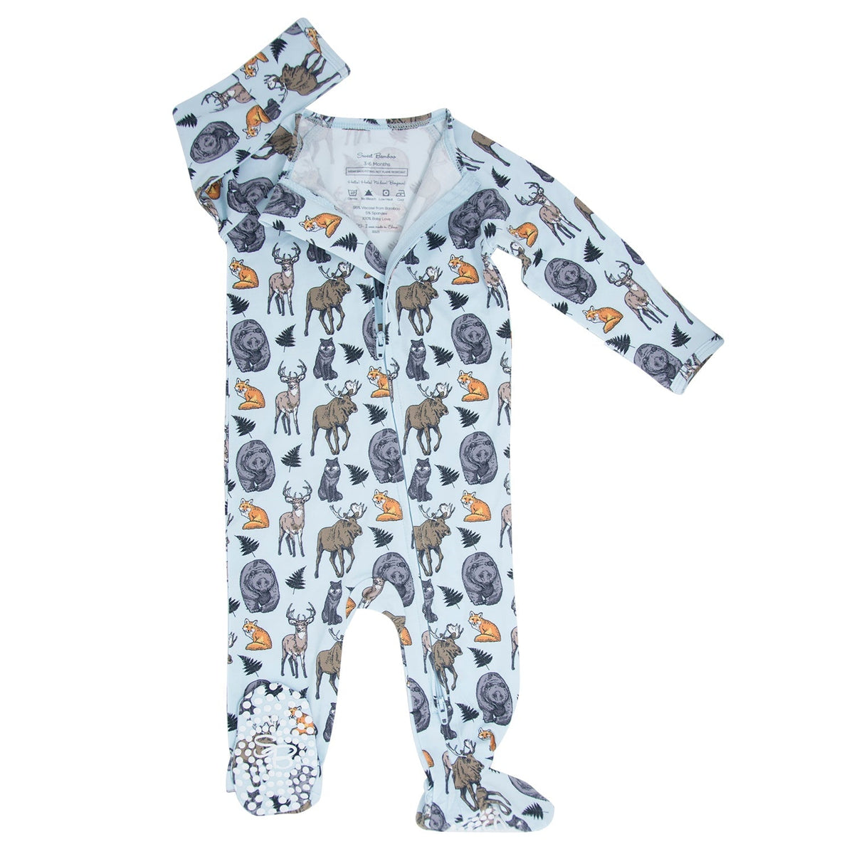 Into the Wild Zipper Footie — Sweet Bamboo