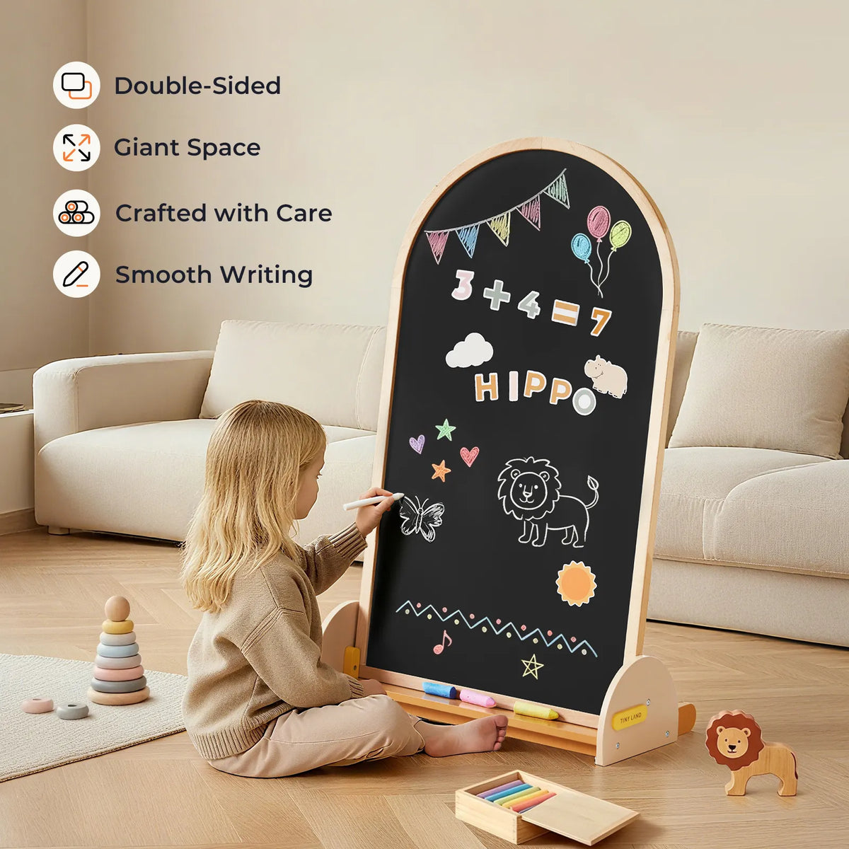 Tiny Land® Double-Sided Arched Magnet Chalkboard — Tiny Land