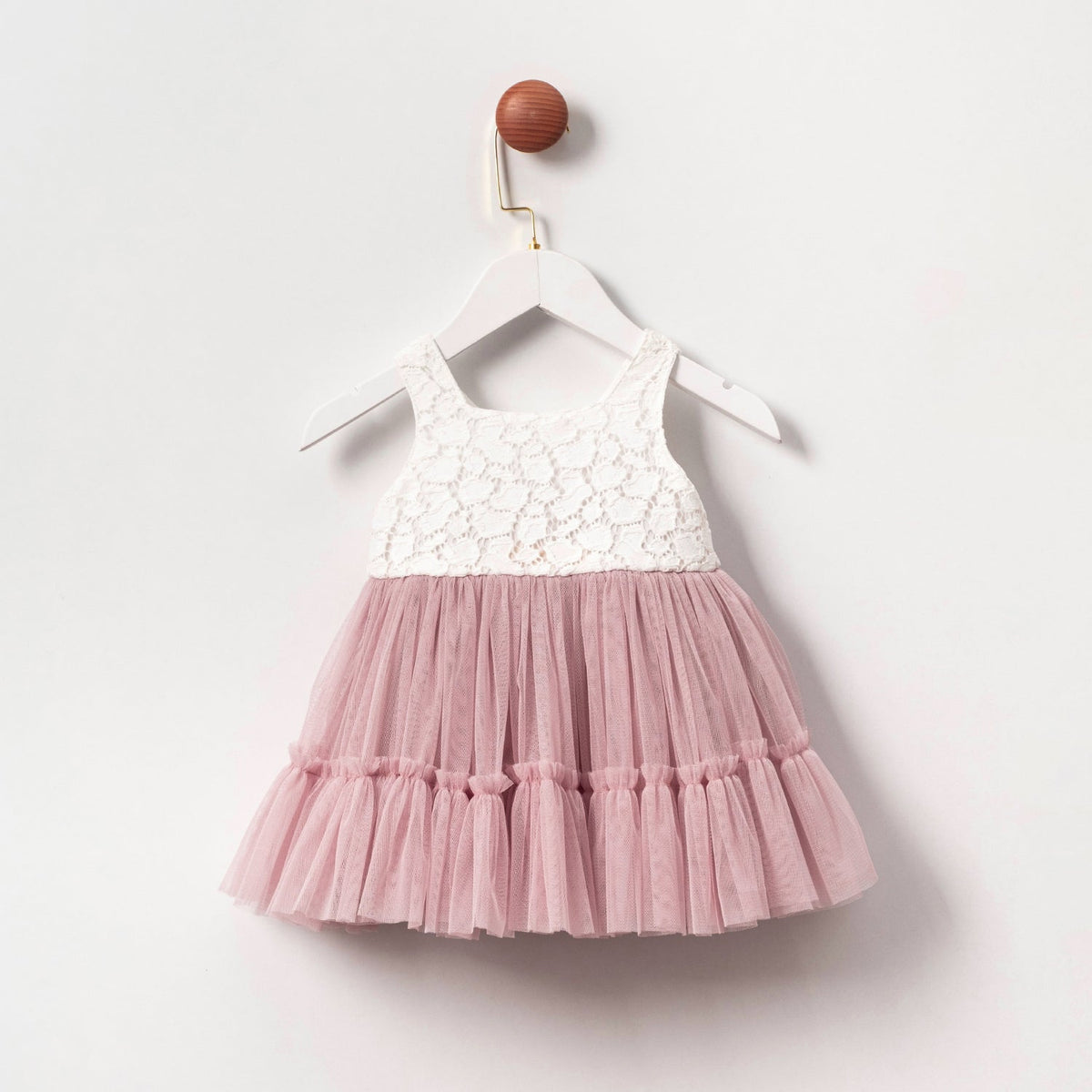 Blush Lace & Tulle Baby Dress — Honey and Hive