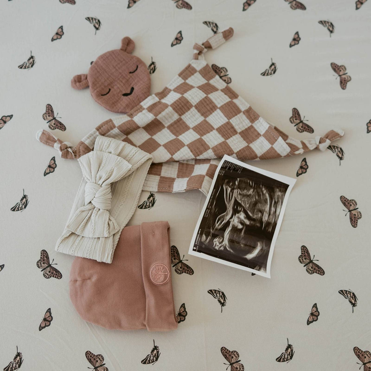 100% Muslin Lovey - Rosewood Checker — Parker Baby Co.