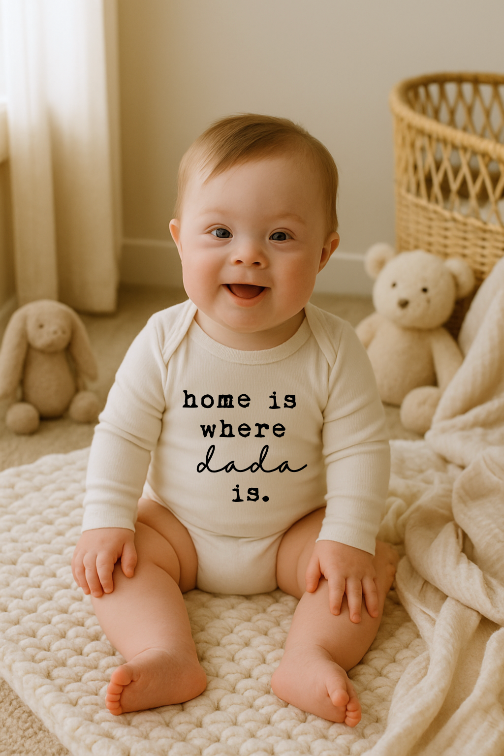 Home is Where Dada is Organic Bodysuit Long Sleeve — Tenth & Pine