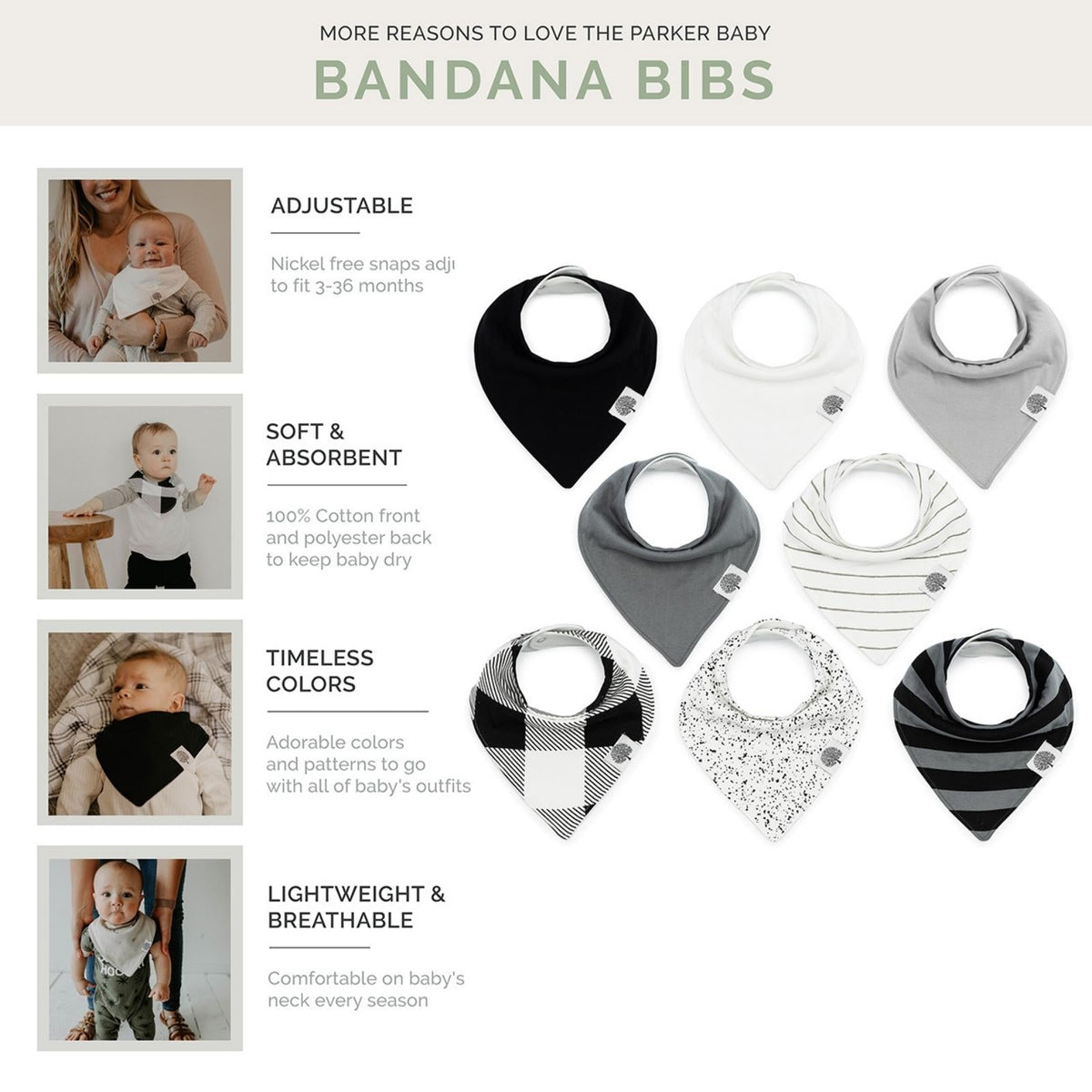 Lunar Bandana Bib Set (8 pack) — Parker Baby Co.