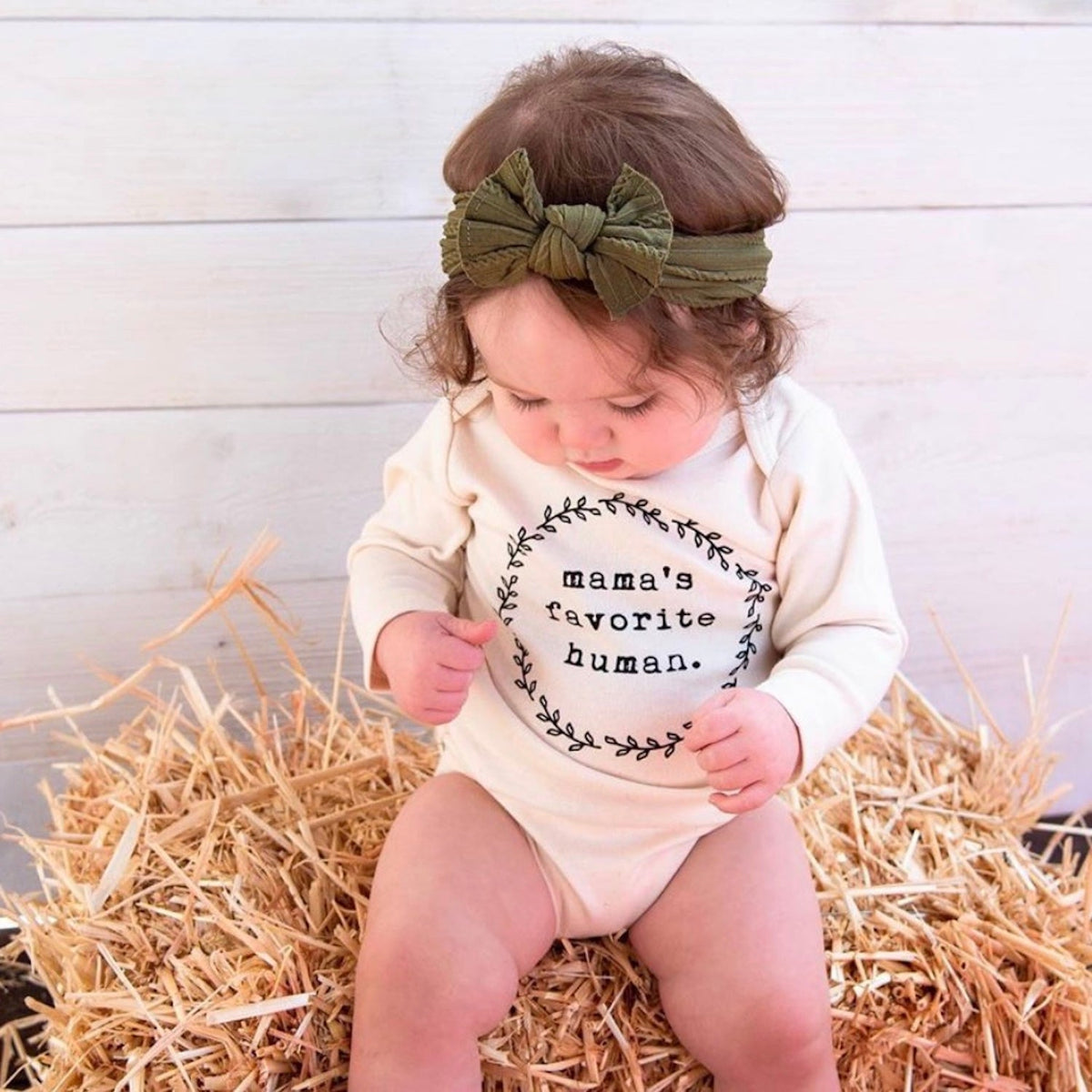 Mama's Favorite Human Organic Bodysuit Long Sleeve — Tenth & Pine