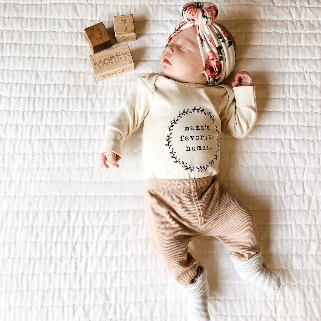 Mama's Favorite Human Organic Bodysuit Long Sleeve — Tenth & Pine