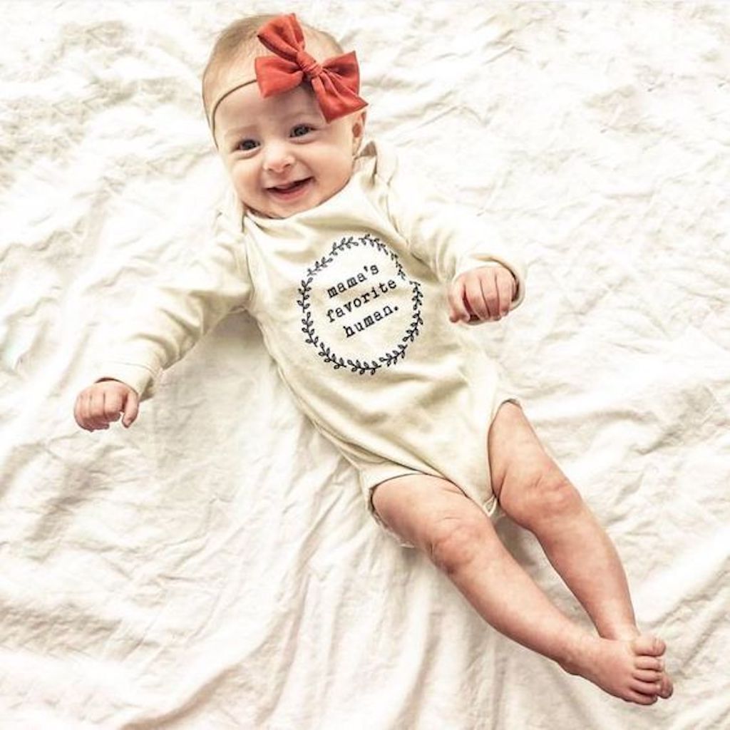 Mama's Favorite Human Organic Bodysuit Long Sleeve — Tenth & Pine