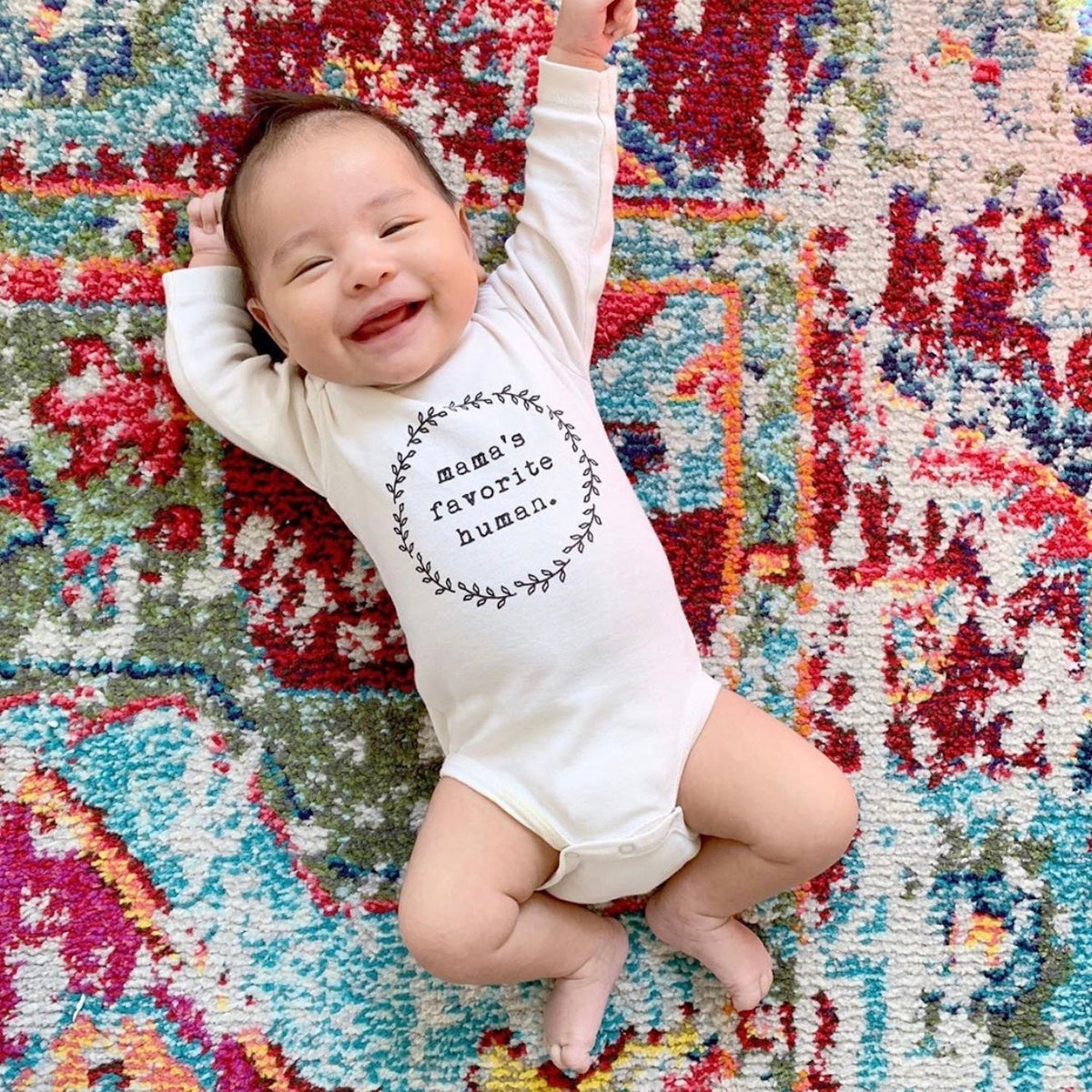 Mama's Favorite Human Organic Bodysuit Long Sleeve — Tenth & Pine