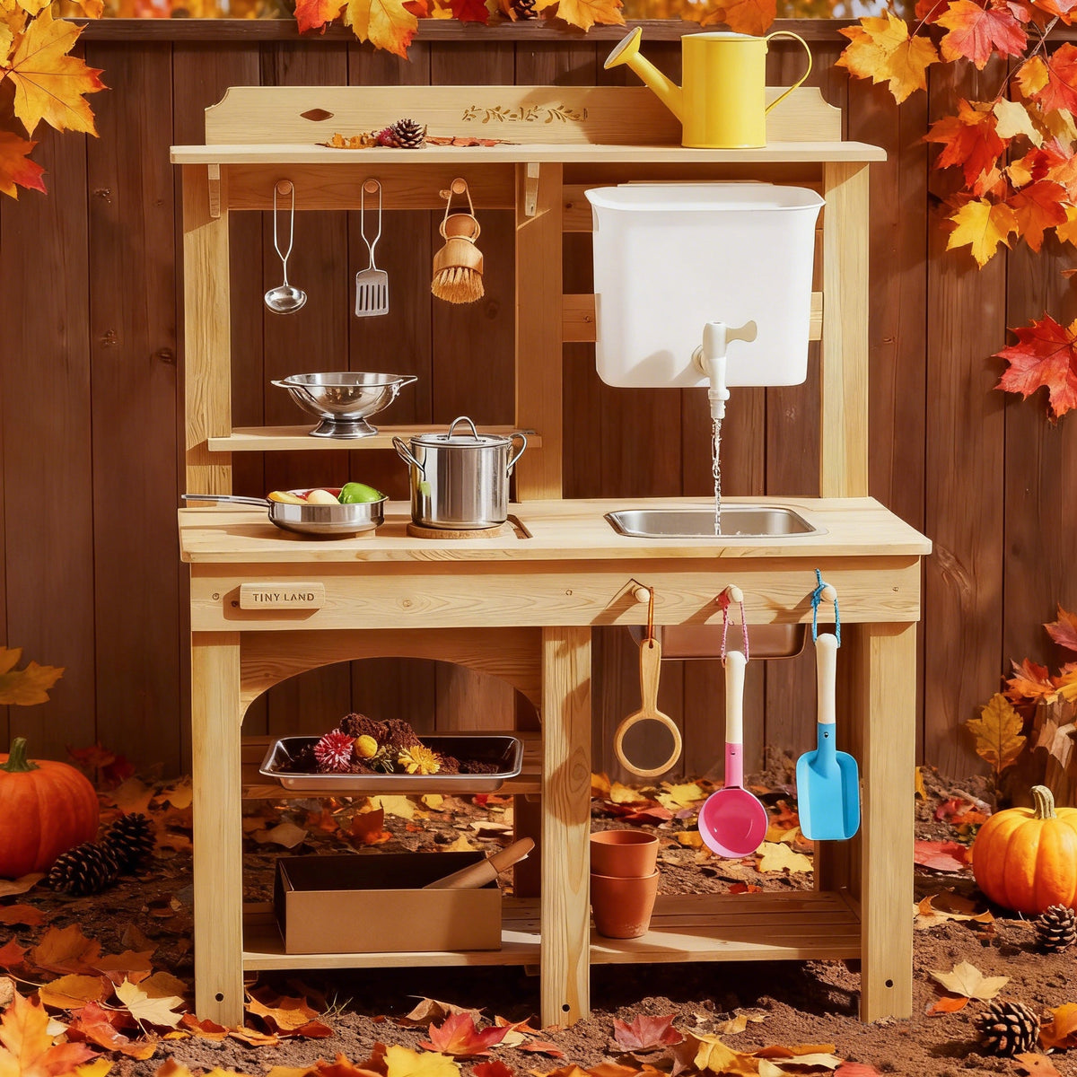 Tiny Land® Mud Kitchen - DuoPlay Outdoor Play Kitchen for Kids — Tiny Land