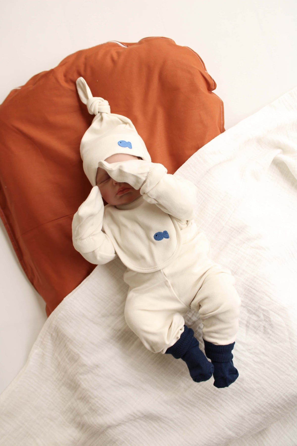 Fish Patterned 5 Piece Newborn Set — Honey and Hive