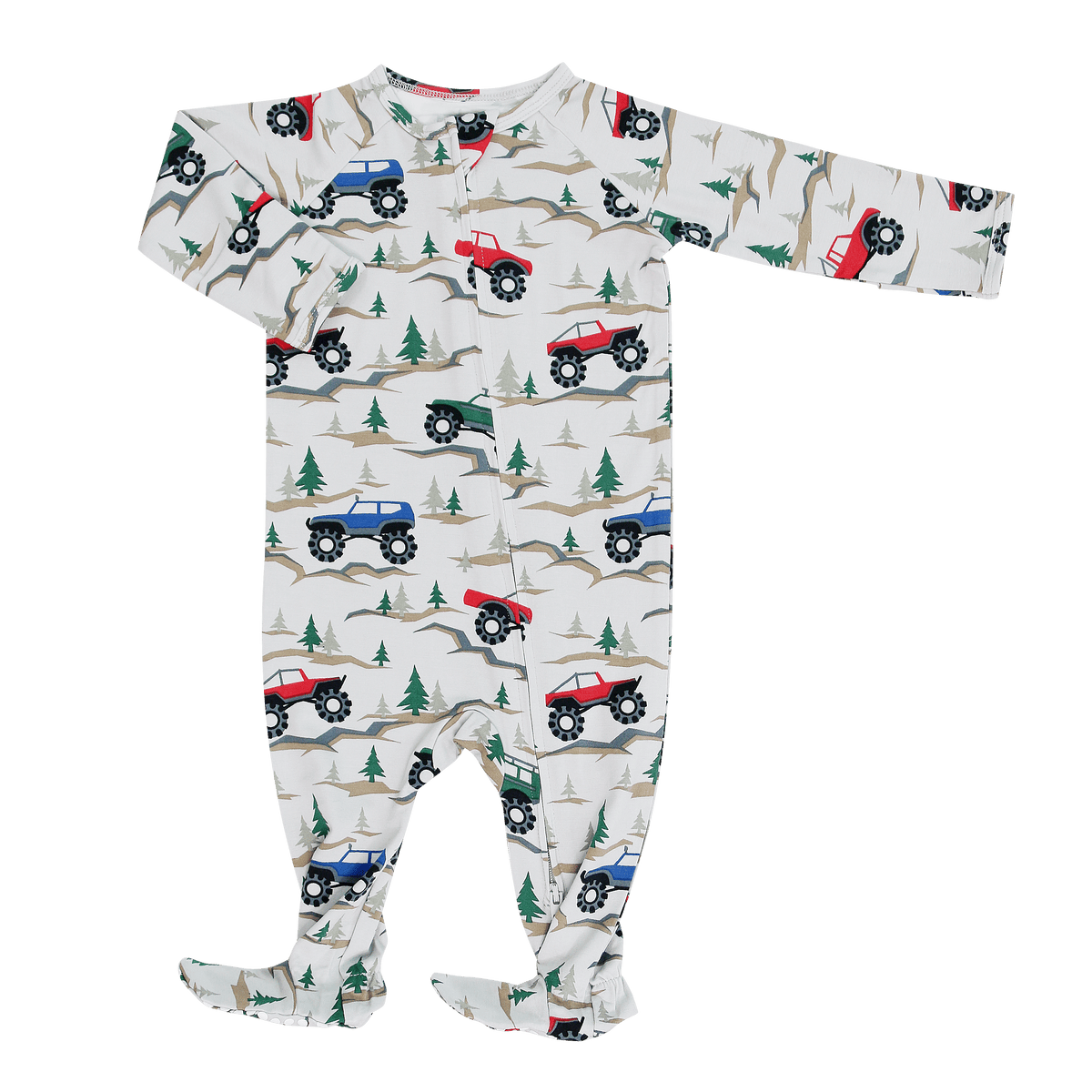 Over the River Zipper Footie — Sweet Bamboo