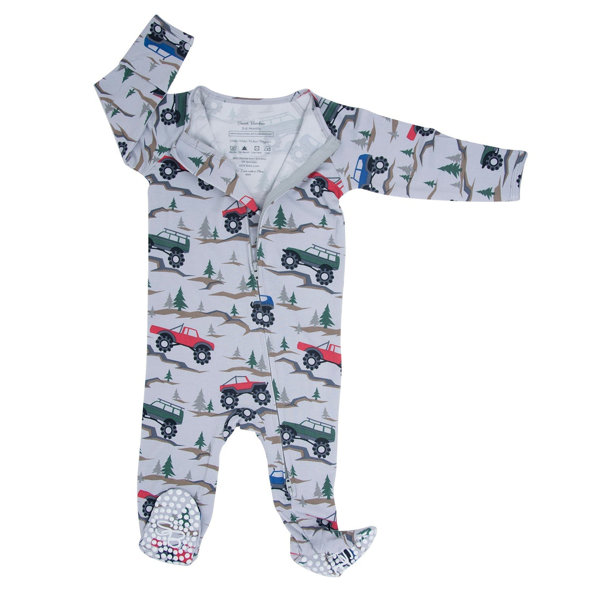 Over the River Zipper Footie — Sweet Bamboo
