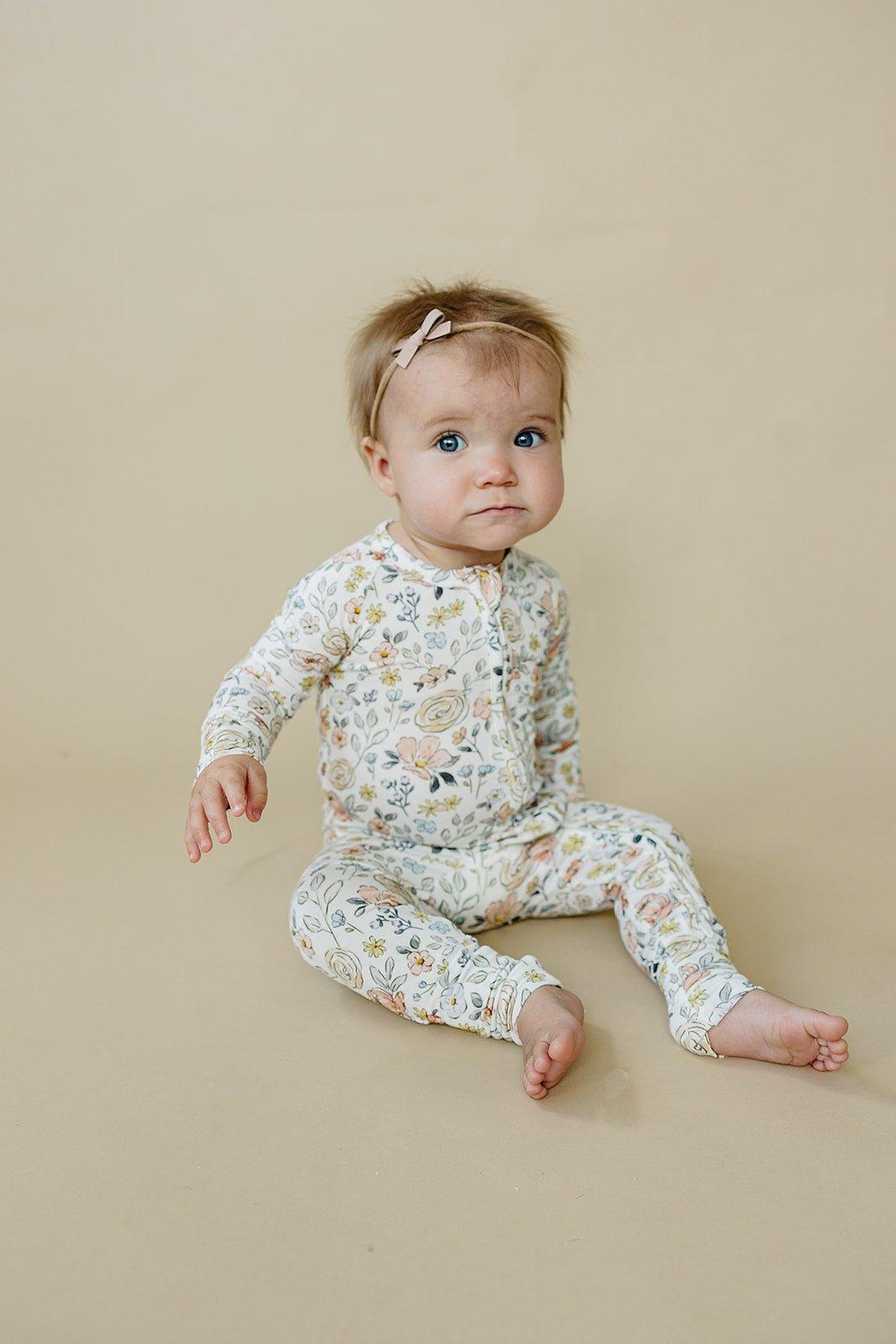 Pastel Petals Modal Zippy Romper — Little Joy Co.