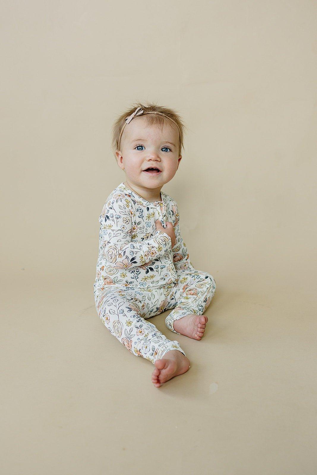 Pastel Petals Modal Zippy Romper — Little Joy Co.