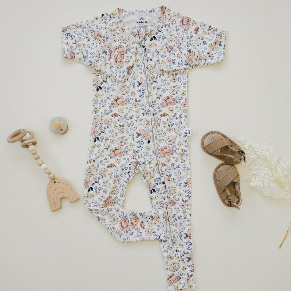 Pastel Petals Modal Zippy Romper — Little Joy Co.