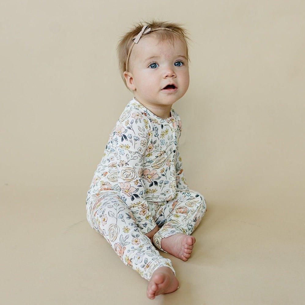 Pastel Petals Modal Zippy Romper — Little Joy Co.