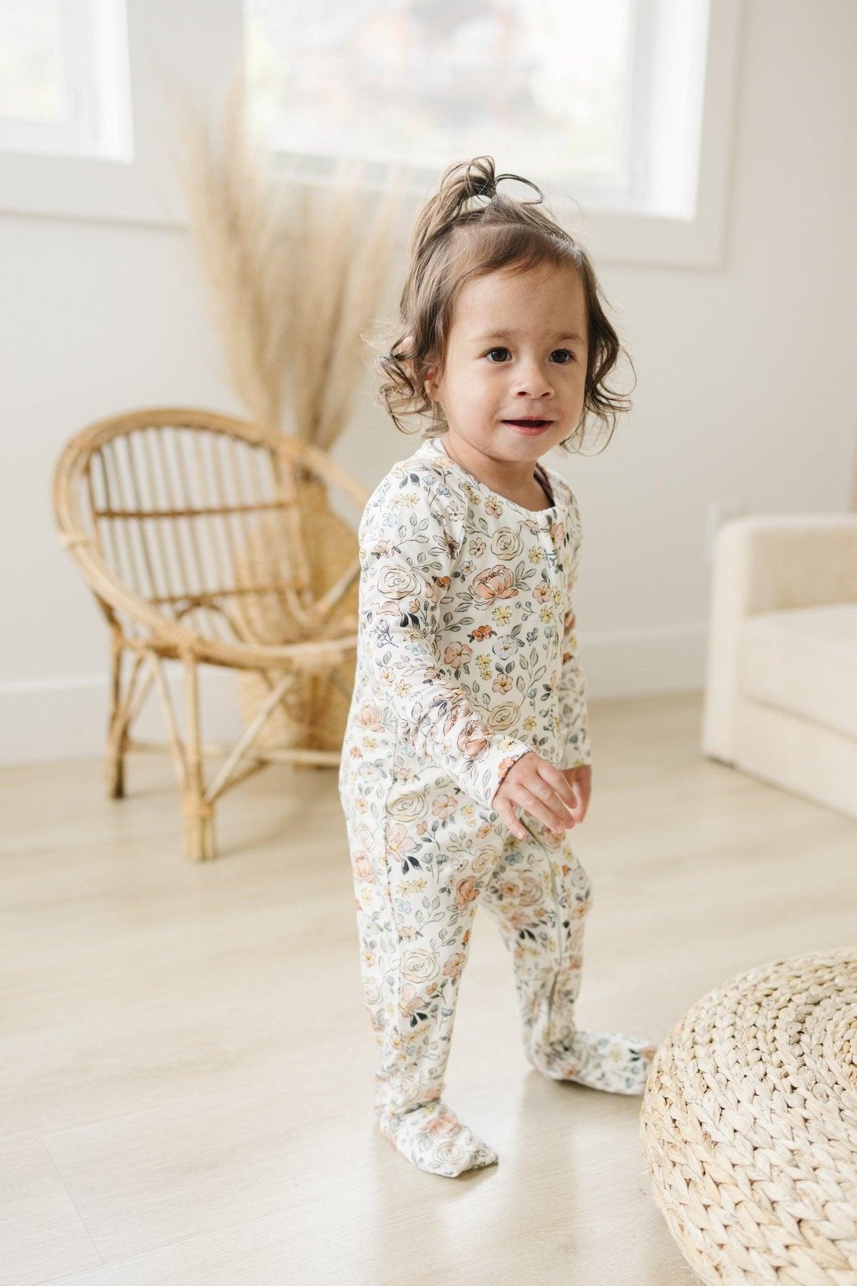 Pastel Petals Modal Zippy Romper — Little Joy Co.