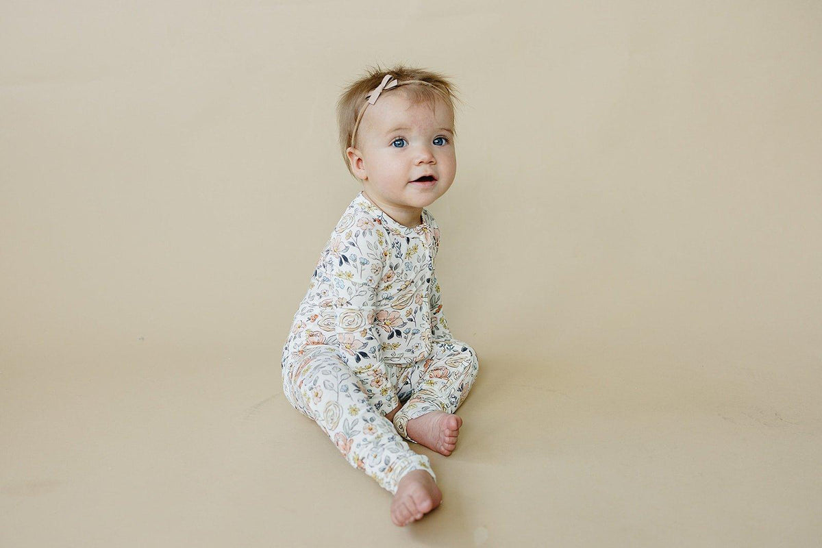 Pastel Petals Modal Zippy Romper — Little Joy Co.