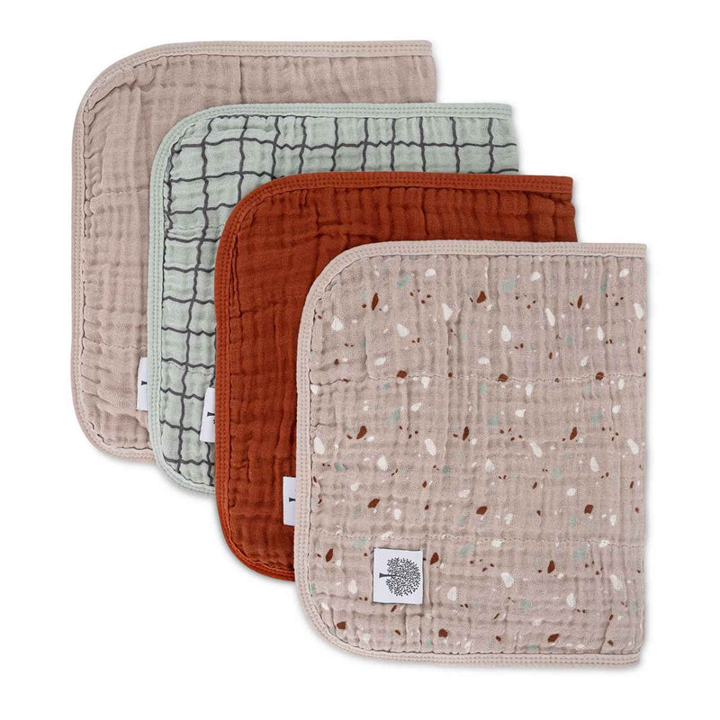 Pebble Set - Muslin Burp Cloths (4 Pack) — Parker Baby Co.