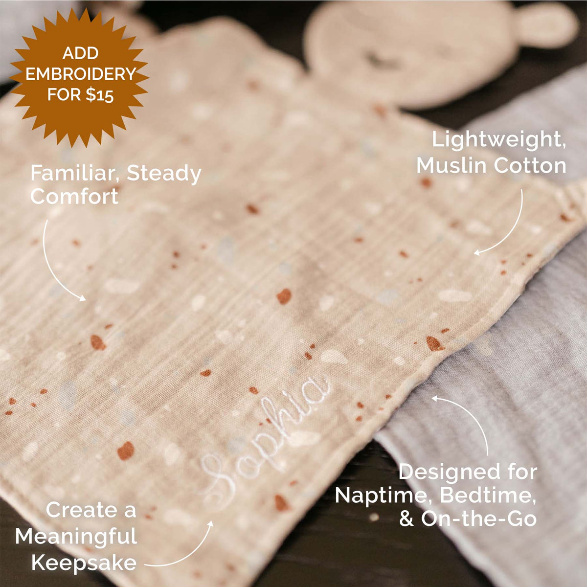 100% Muslin Lovey - Rosewood Checker — Parker Baby Co.