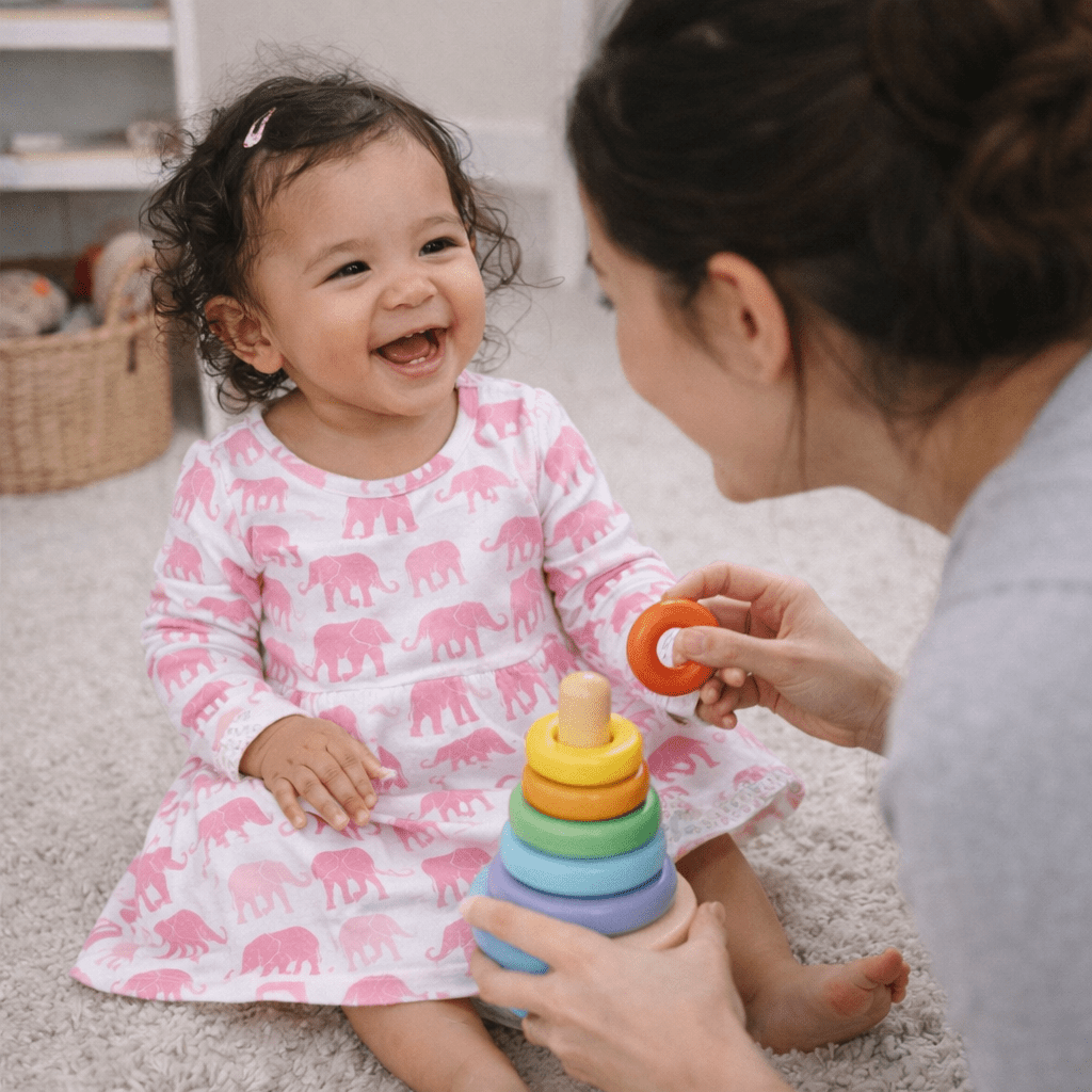 Pink Elephant Swirly Girl Dress — Sweet Bamboo