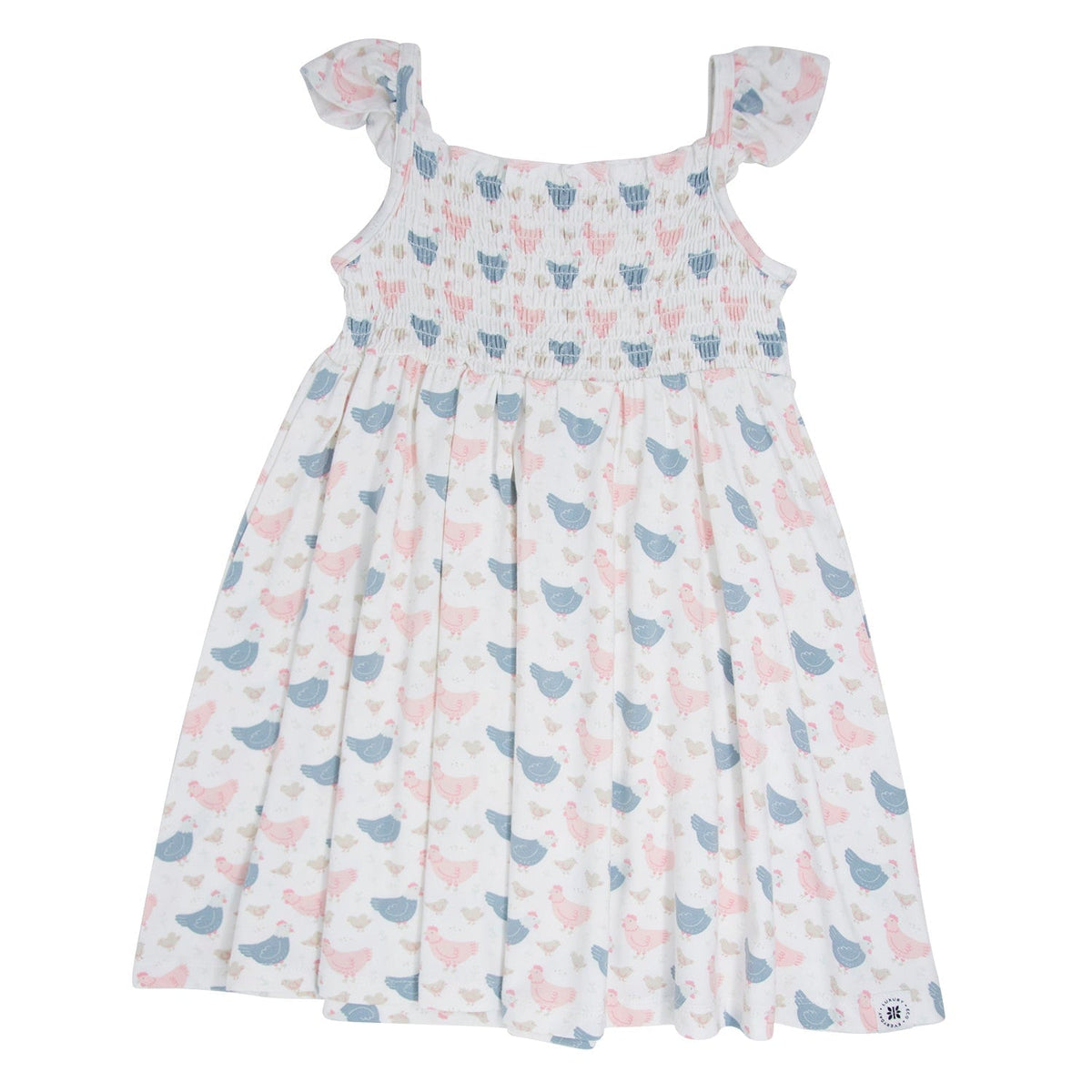Pink Farm Hens Bamboo Smocked Vintage Dress — Sweet Bamboo