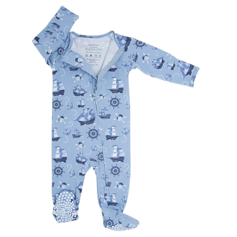 Pirate Ships Zipper Footie — Sweet Bamboo