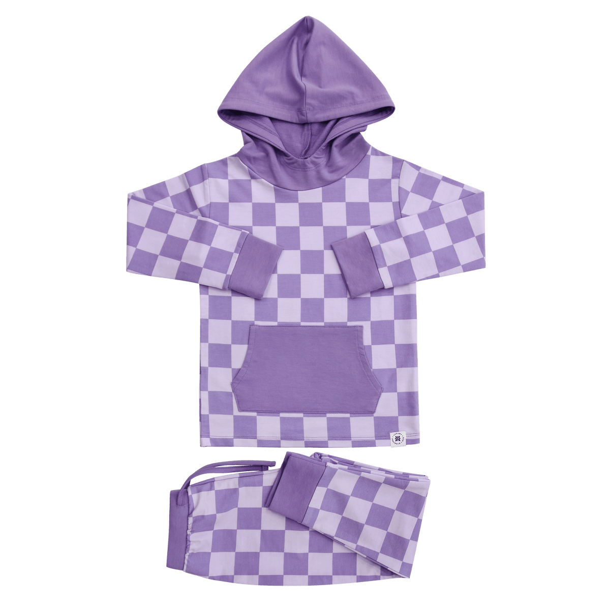 Purple Haze Checker Hooded Jogger Set — Sweet Bamboo