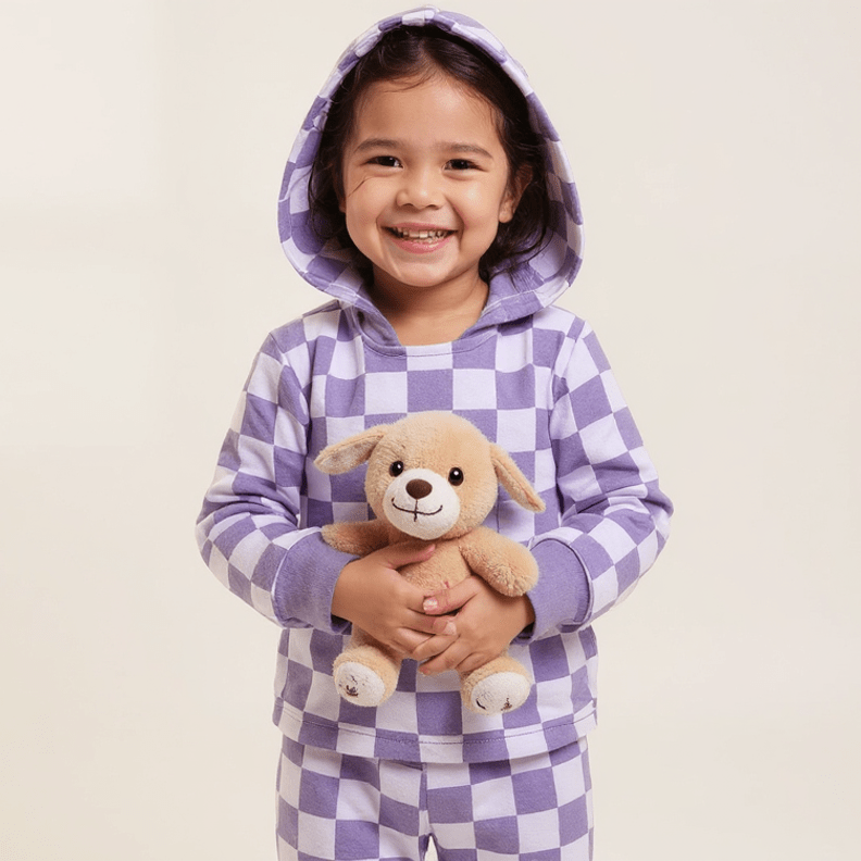 Purple Haze Checker Hooded Jogger Set — Sweet Bamboo