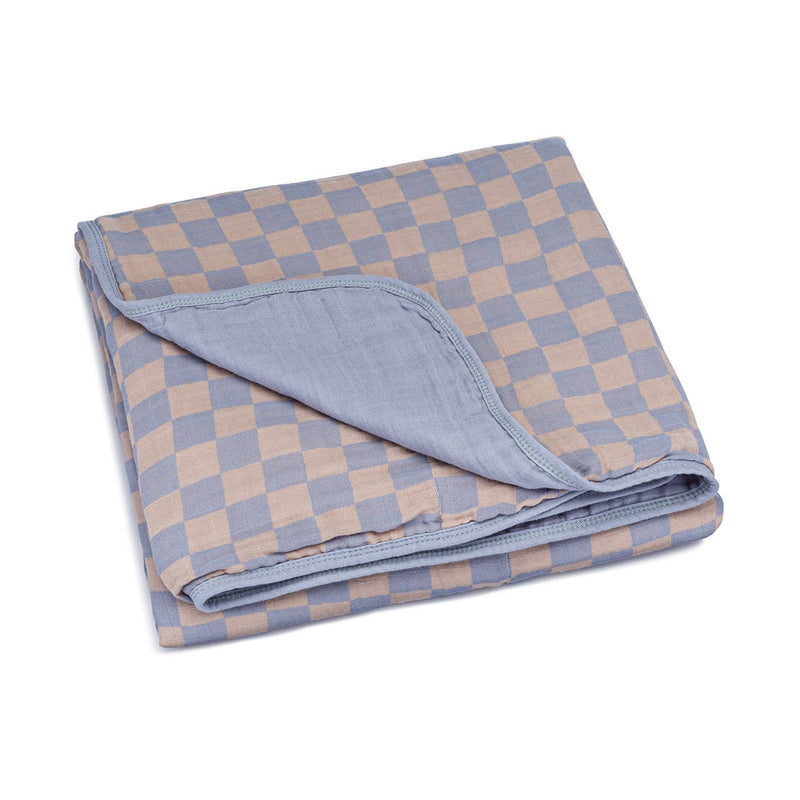 Stormy Blue Checker Quilt — Parker Baby Co.