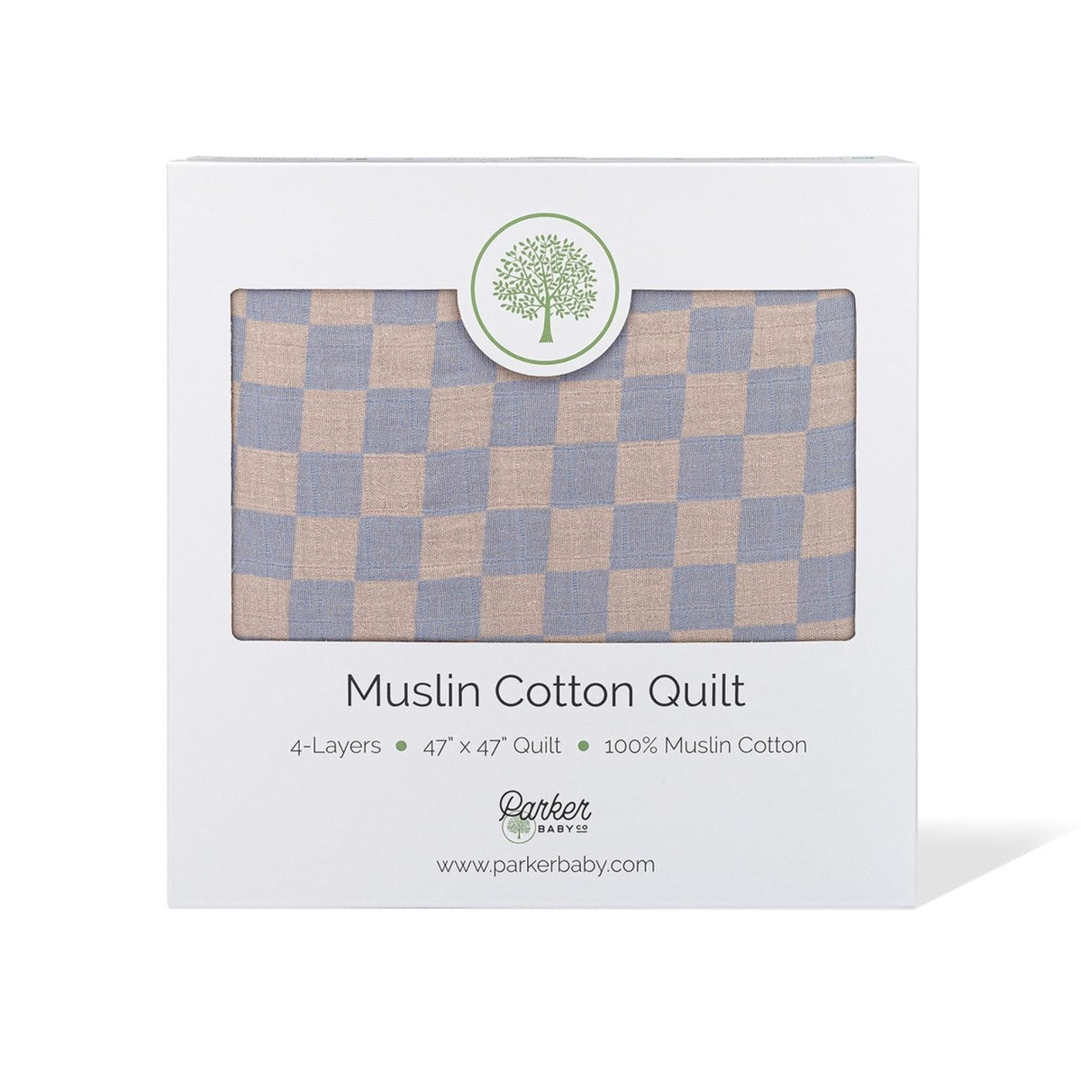 Stormy Blue Checker Quilt — Parker Baby Co.