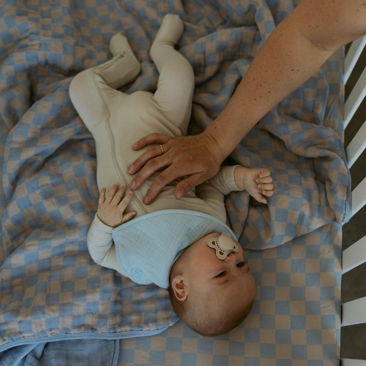 Stormy Blue Checker Quilt — Parker Baby Co.