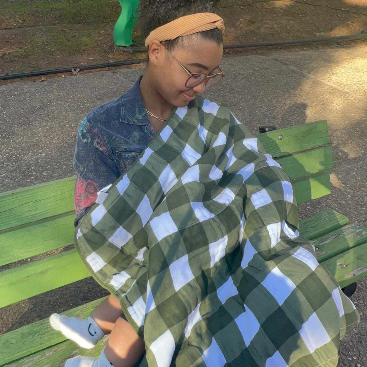 Stormy Blue Checker Quilt — Parker Baby Co.