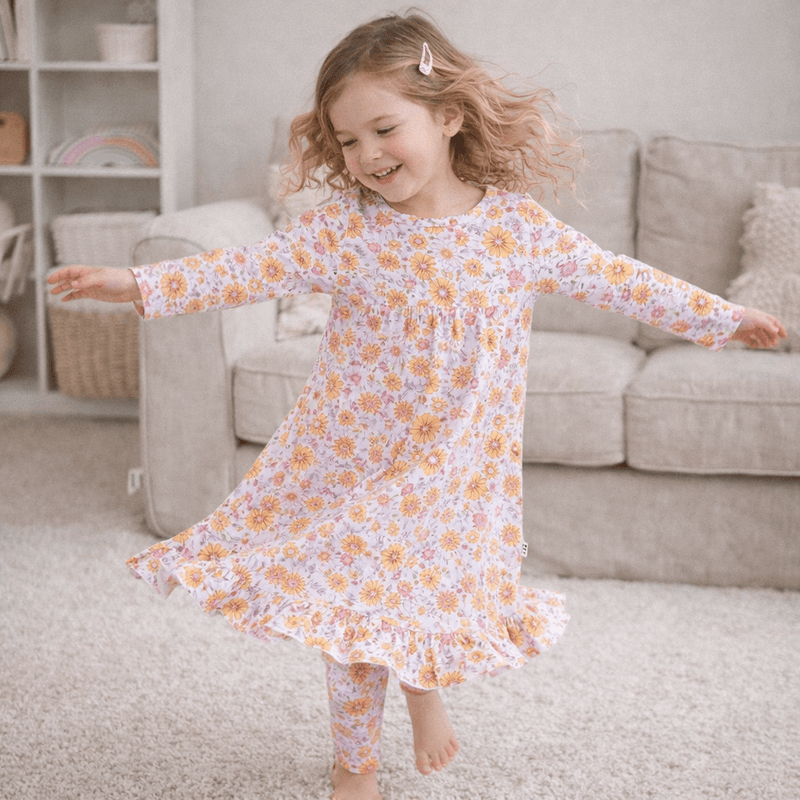 Retro Vintage Flowers Boho Dress — Sweet Bamboo