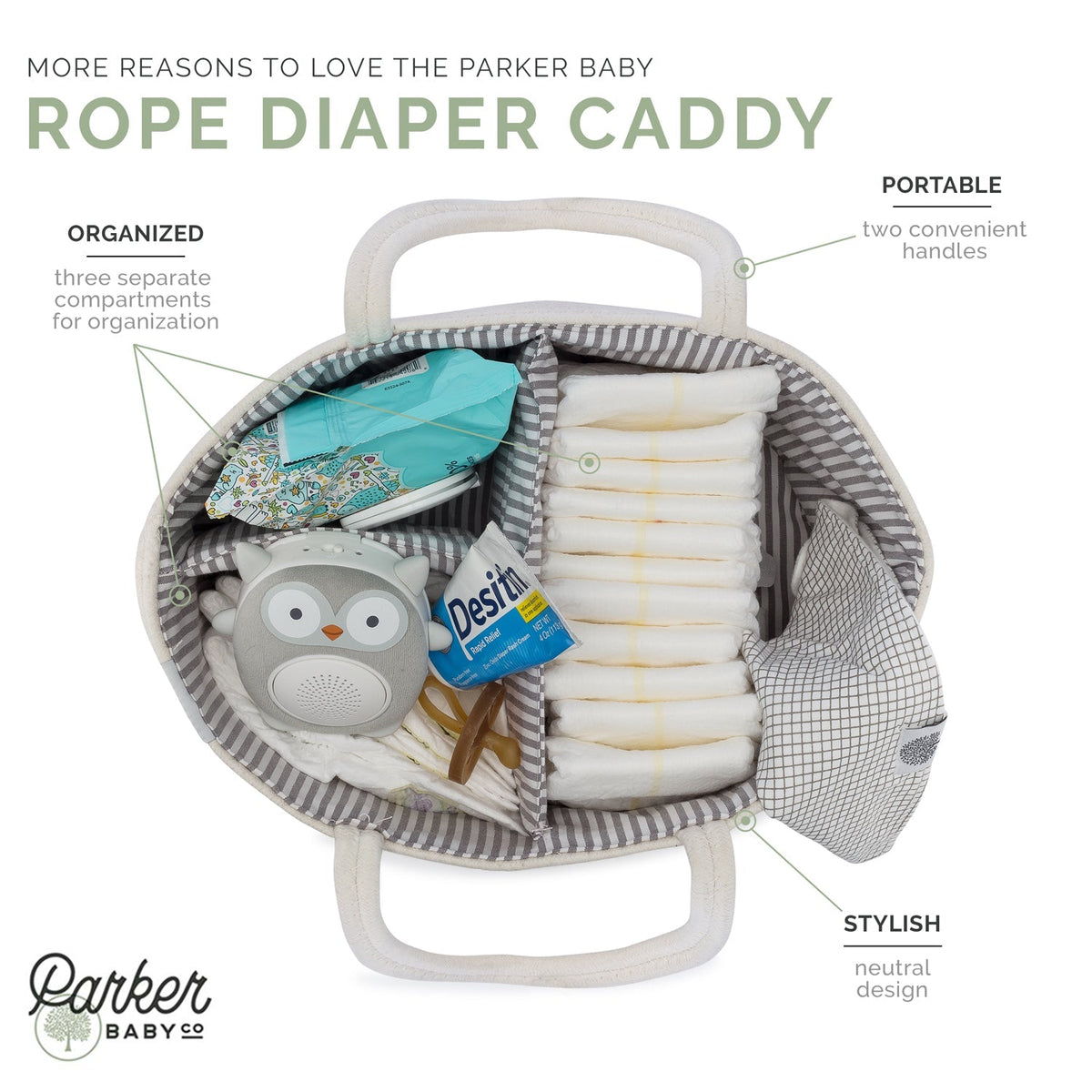 Rope Diaper Caddy — Parker Baby Co.