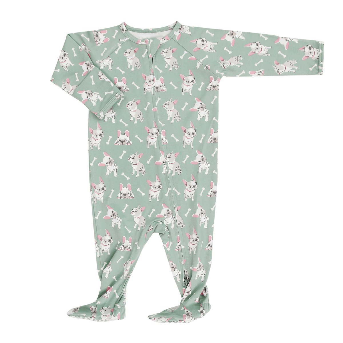 Ruff and Stuff Zipper Footie — Sweet Bamboo