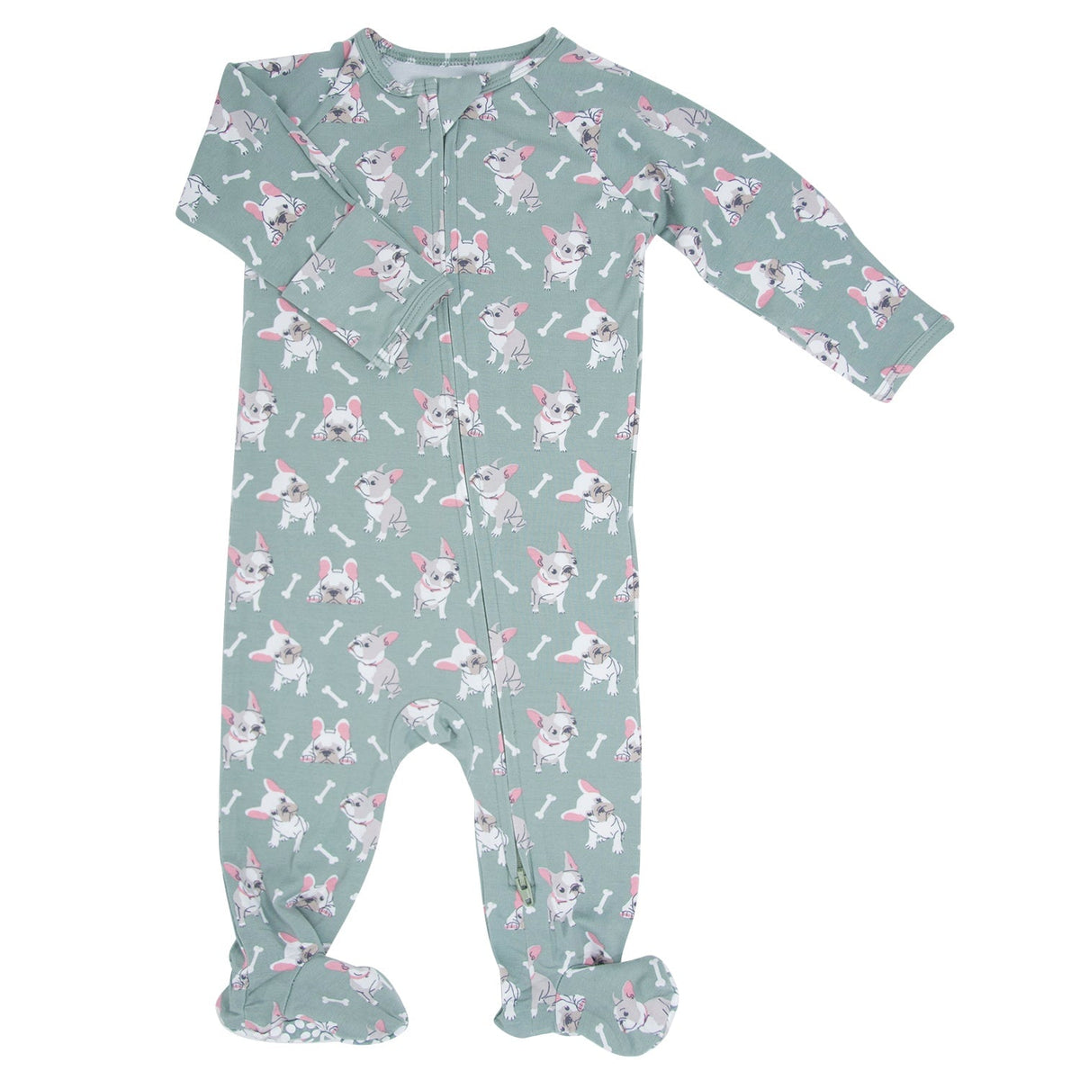 Ruff and Stuff Zipper Footie — Sweet Bamboo