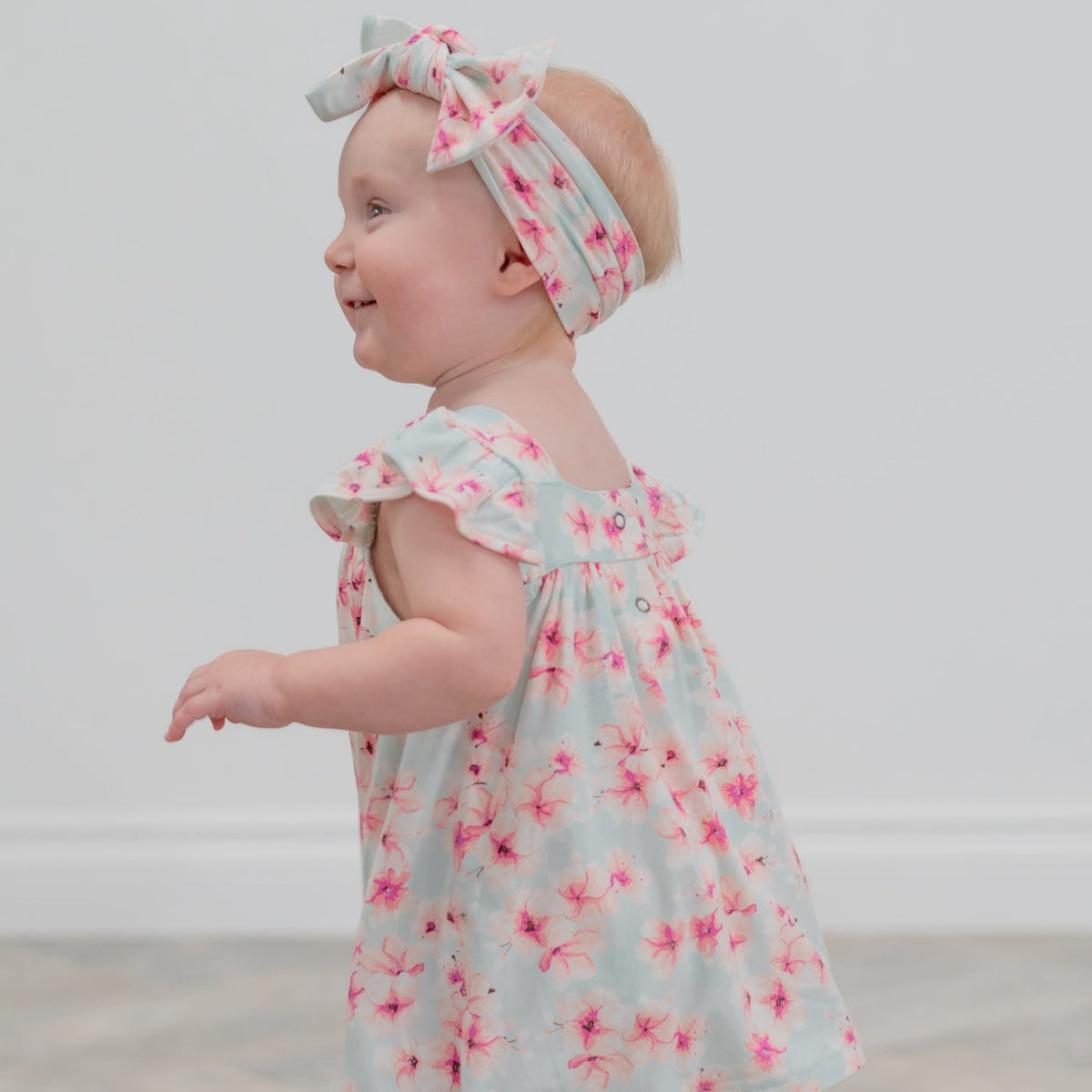 Pretty Pink Floral Ruffle Dress with Bloomer — Sweet Bamboo