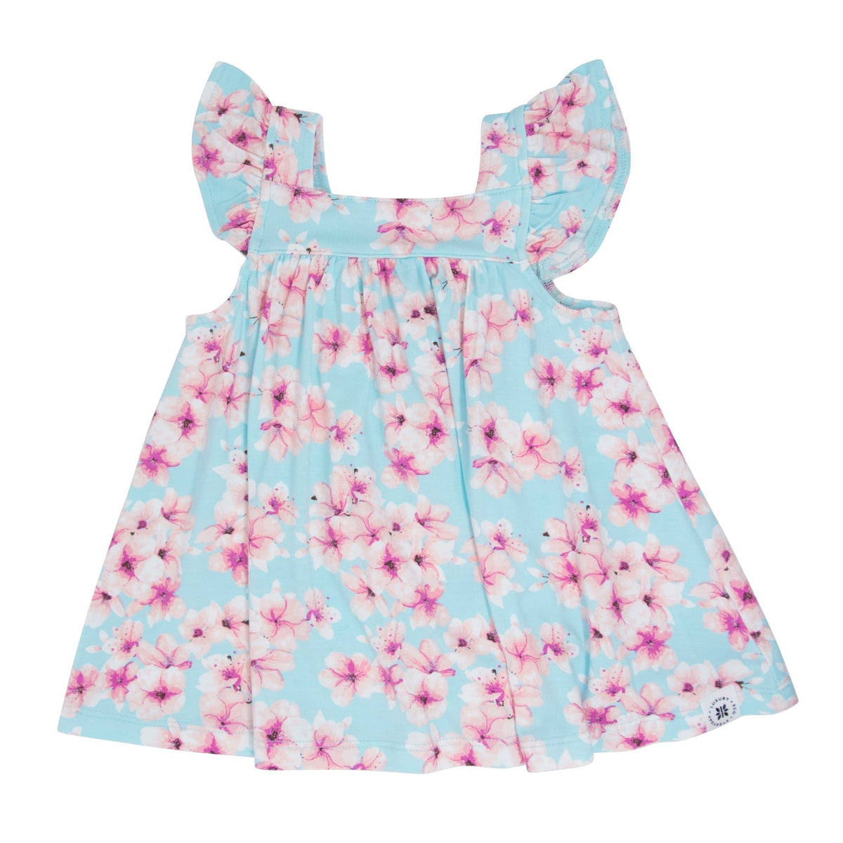 Pretty Pink Floral Ruffle Dress with Bloomer — Sweet Bamboo