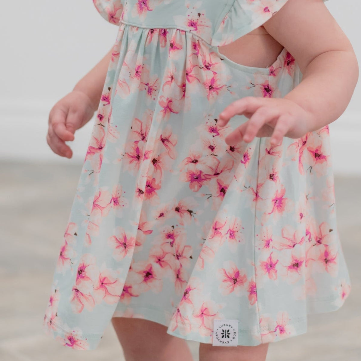 Pretty Pink Floral Ruffle Dress with Bloomer — Sweet Bamboo