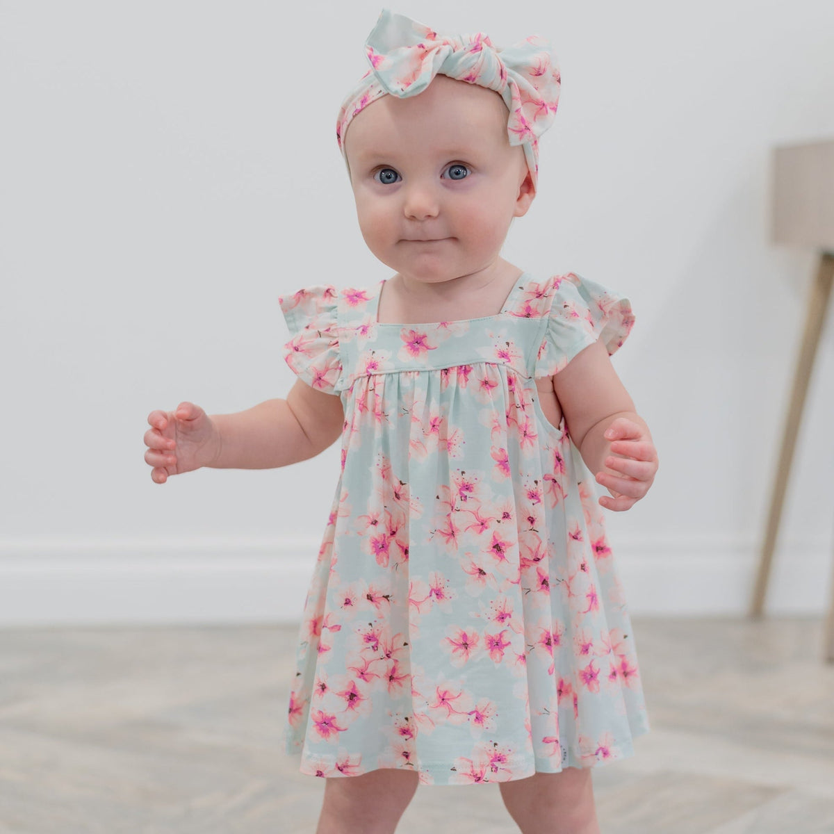 Pretty Pink Floral Ruffle Dress with Bloomer — Sweet Bamboo