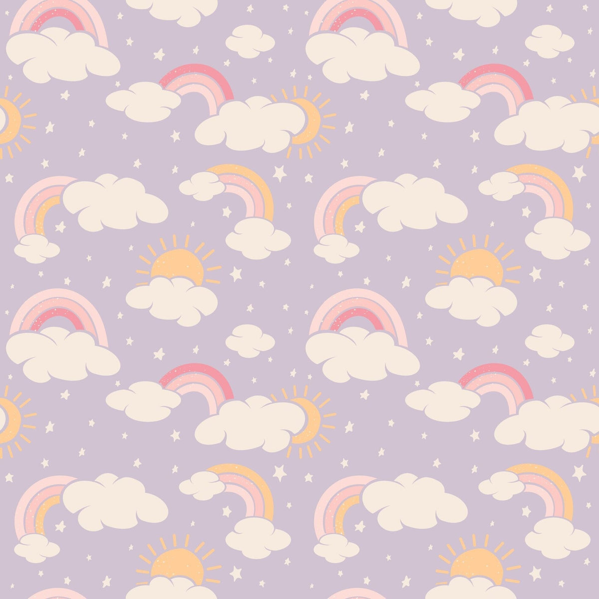 Lavender Rainbows and Clouds Ruffle Baby Footie — Sweet Bamboo