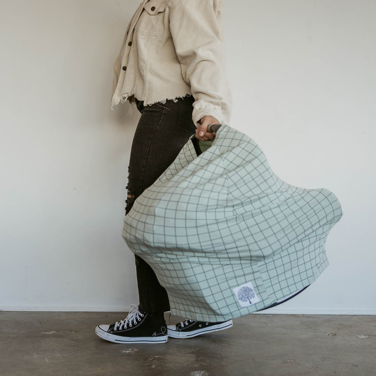 Multi-use Cover, Sage Windowpane — Parker Baby Co.