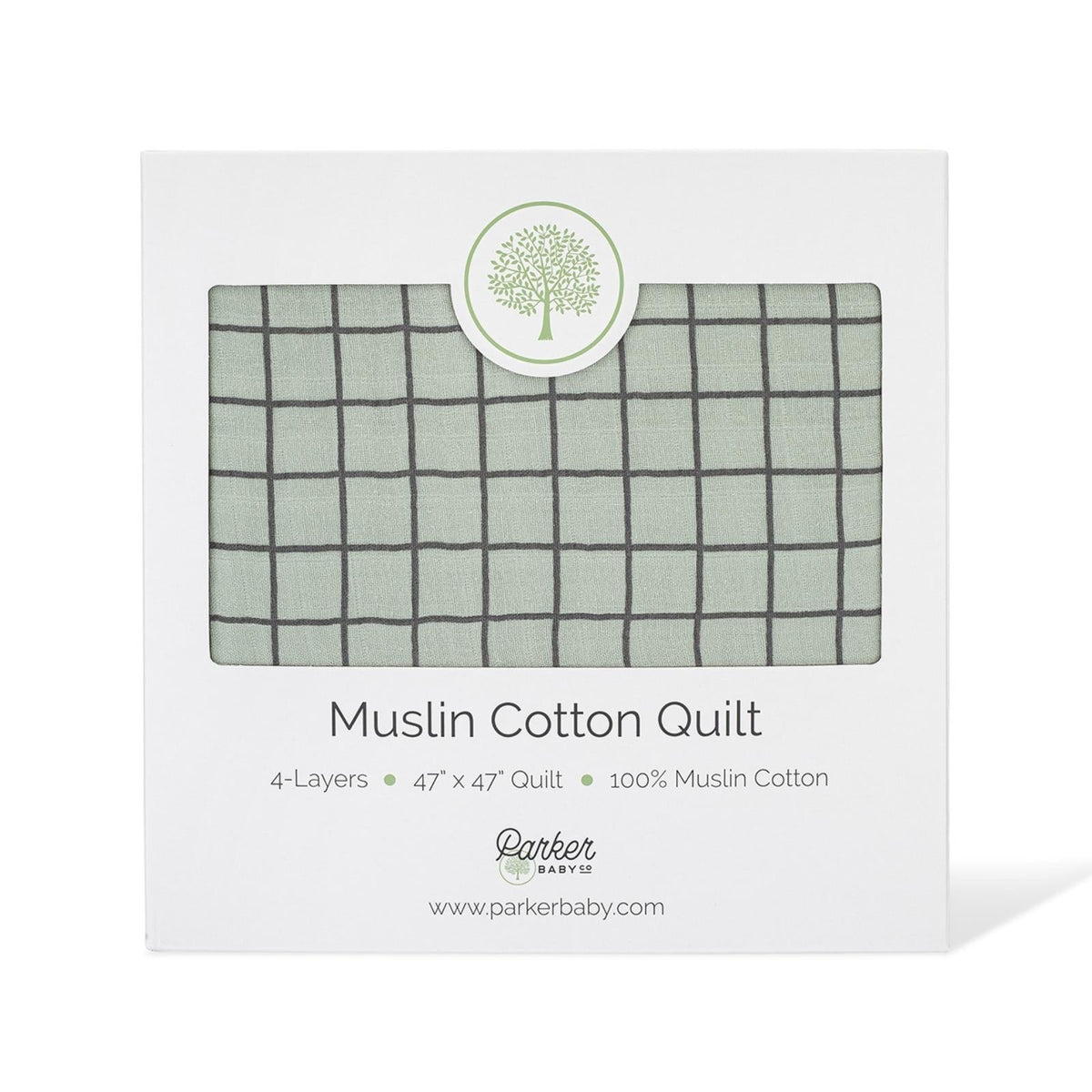 Sage Windowpane Quilt — Parker Baby Co.