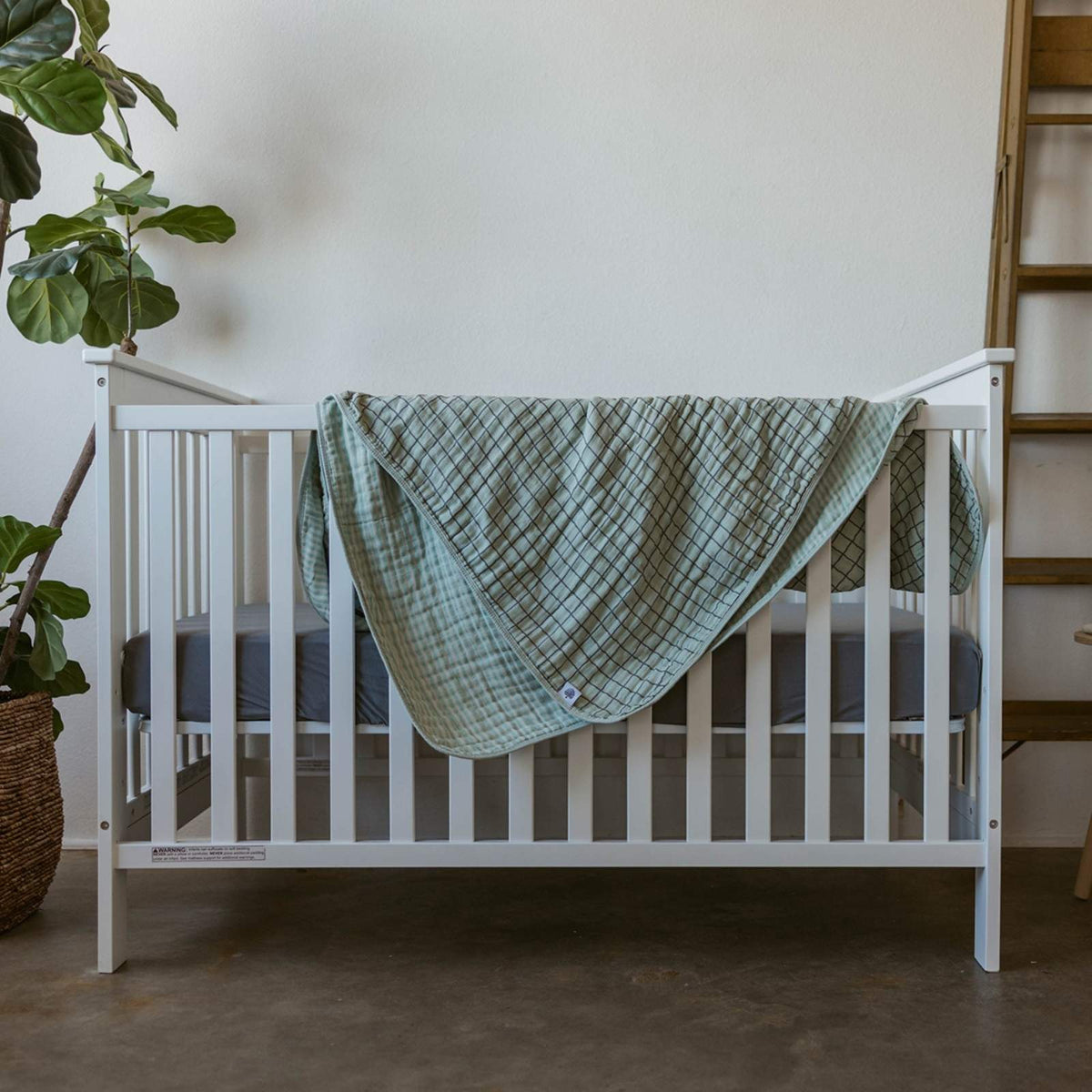 Sage Windowpane Quilt — Parker Baby Co.