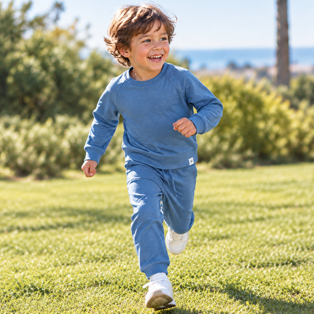 Sailor Blue Crew Neck Jogger Set — Sweet Bamboo