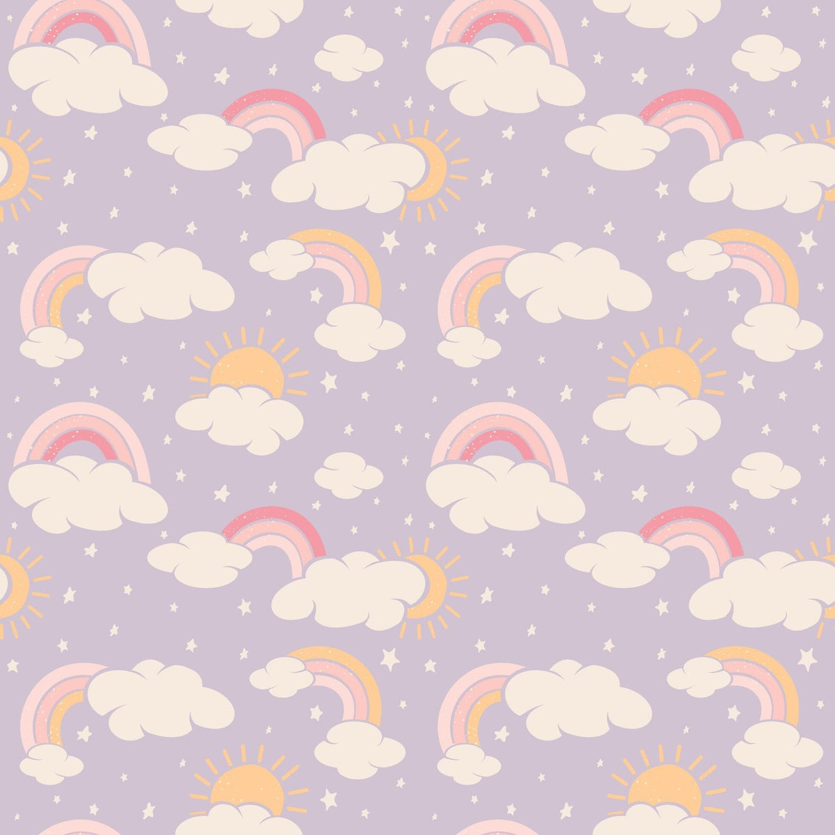 Lavender Rainbows and Clouds Smocked Vintage Dress — Sweet Bamboo